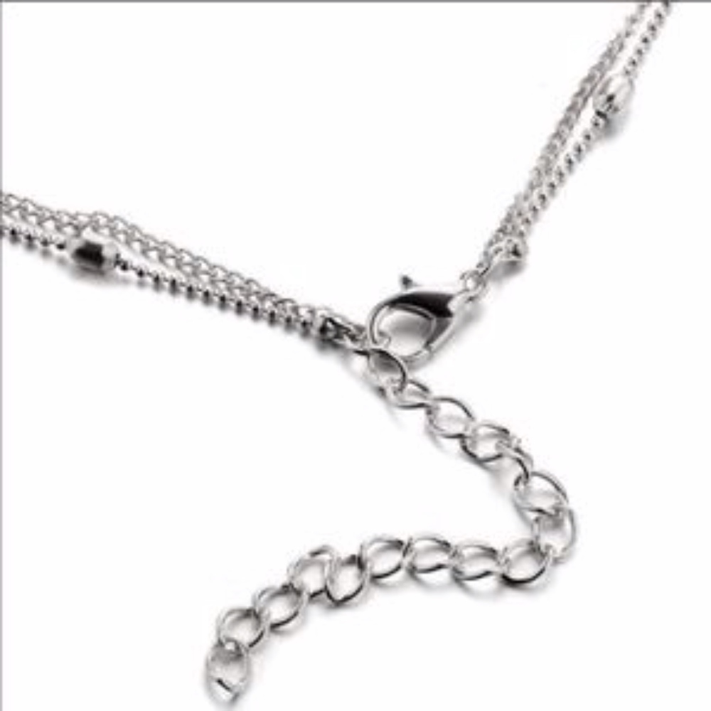 Silver Heart Dotted Choker Necklace - Picture 4 of 4